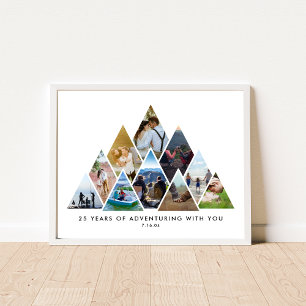 Photo Collage Adventure 25th Anniversary Couples Poster