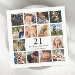 Photo Collage Age Related Birthday Party Napkin<br><div class="desc">Personalised age birthday photo collage napkins featuring 14 photos of the birthday girl/boy,  their age,  and name.</div>