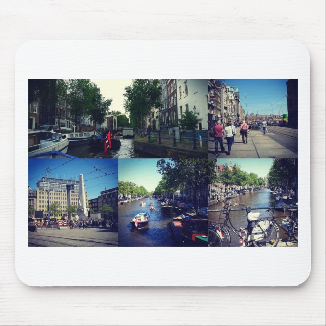 Photo collage Amsterdam 1 Mouse Pad (Front)