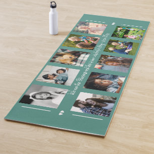 Photo collage and your custom text family modern yoga mat