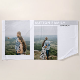 Photo Collage Anniversary Beach Towel