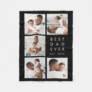 Photo Collage Best Dad Ever Fleece Blanket