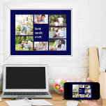 Photo Collage Best Uncle Ever Navy Blue Poster<br><div class="desc">Create your own poster print with a unique photo collage for the Best Uncle Ever (with option to edit to dad, brother, papa, grandad etc). Your photo collage holds 7 of your favourite photographs and is printed on a navy blue background. The template is set up ready for you to...</div>