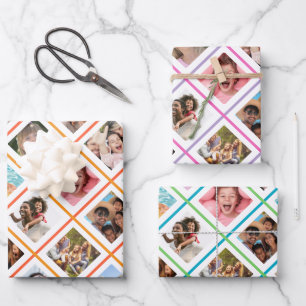 Photo Collage Birthday Wrapping Paper Sheet