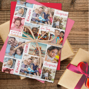 Photo Collage Birthday Wrapping Paper Sheet