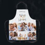 Photo collage black and gold 30th birthday modern  apron<br><div class="desc">Photo collage black and gold 30th birthday modern typography design.</div>