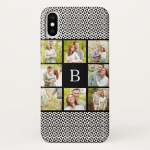 Photo Collage Black & White Custom Monogram iPhone X Case