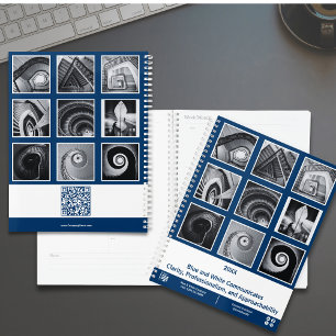 Photo Collage Blue White Small Business Planner