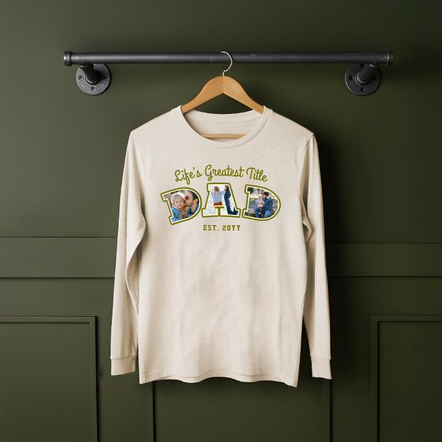 Photo Collage Bold Dad Letters Father's Day Gift Tri-Blend Shirt (Photo Collage Bold Dad Letters Father's Day Gift Tri-Blend Shirt)