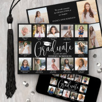 Photo Collage & Captions Black & White Graduation