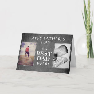 Photo Collage Chalkboard Best Dad Father`s day Card