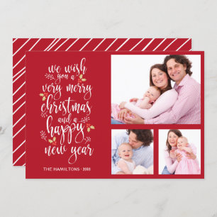 Photo Collage Christmas Card 3 Photos