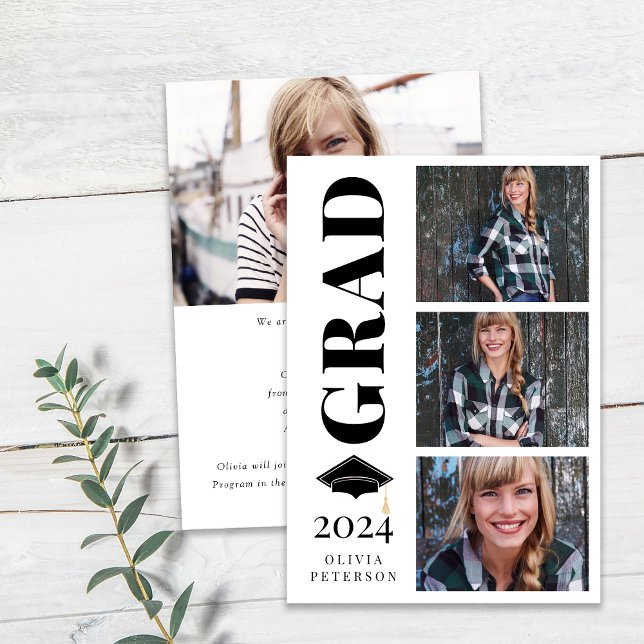 Photo Collage Class of 2024 Graduation Announcement (Creator Uploaded)