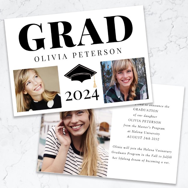 Photo Collage Class of 2024 Graduation Announcement (Creator Uploaded)