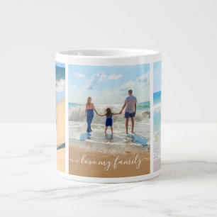 Photo Collage Coffee Mug Text - I Love My Family