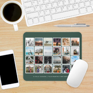 Photo Collage Custom Colour Hunter Green Mouse Pad