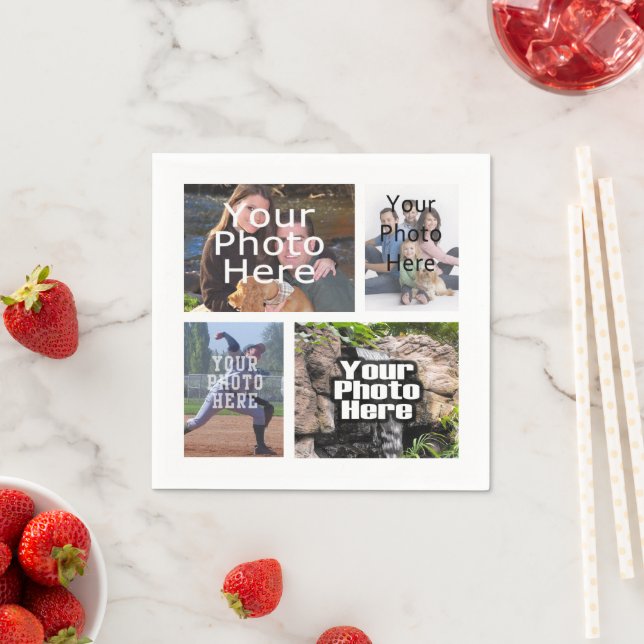 Photo Collage Custom Digital Picture Napkin (Insitu)