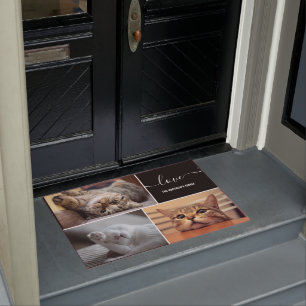 Photo Collage Cute Cats Personalised Doormat