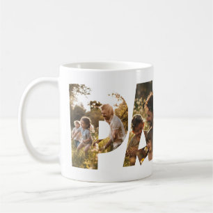 Photo Collage Cutout Letters PAPA Coffee Mug