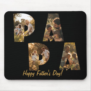 Photo Collage Cutout Letters PAPA  Mouse Pad