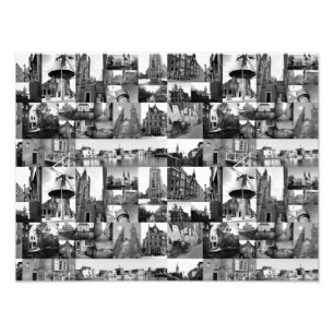 Photo collage Delft 6 in black and white Print