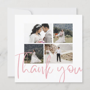 Photo Collage Elegant Wedding Thank You Card