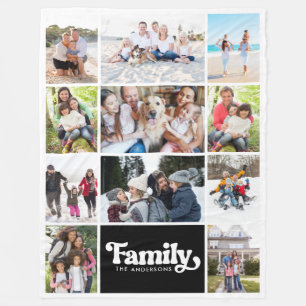 Photo Collage Family 8 Pictures Fleece Blanket