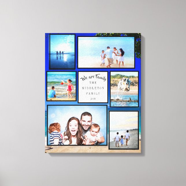 Photo Collage Family Beach Canvas Print (Front)