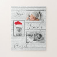 Photo Collage Family Love Blessed Keepsake Puzzle