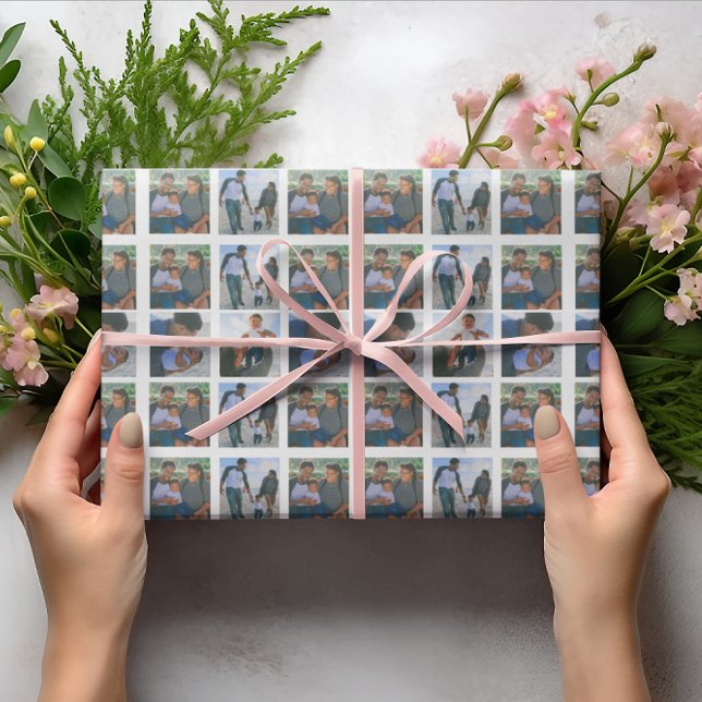 Photo Collage Family Personalise This Template Wrapping Paper (Photo Collage Family Personalize This Template Wrapping Paper)