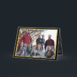 Photo Collage Family Photos Holiday Card<br><div class="desc">Christmas Letter Inside,  Photo on front with gold trim,  and 4 photos on back.  Chalkboard background inside with chalkboard elements to frame your Holiday Letter.</div>