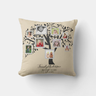 Photo Collage Family Tree Template Personalised Cushion