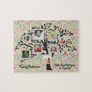 Photo Collage Family Tree Template Personalised Jigsaw Puzzle