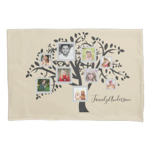 Photo Collage Family Tree Template Personalised Pillowcase