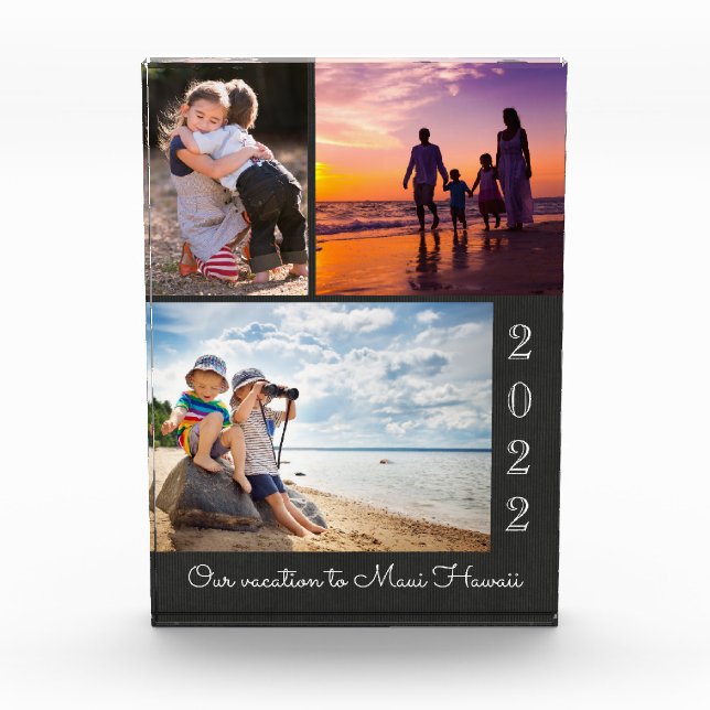 Photo Collage | Family Vacation Memento Keepsake (Front)