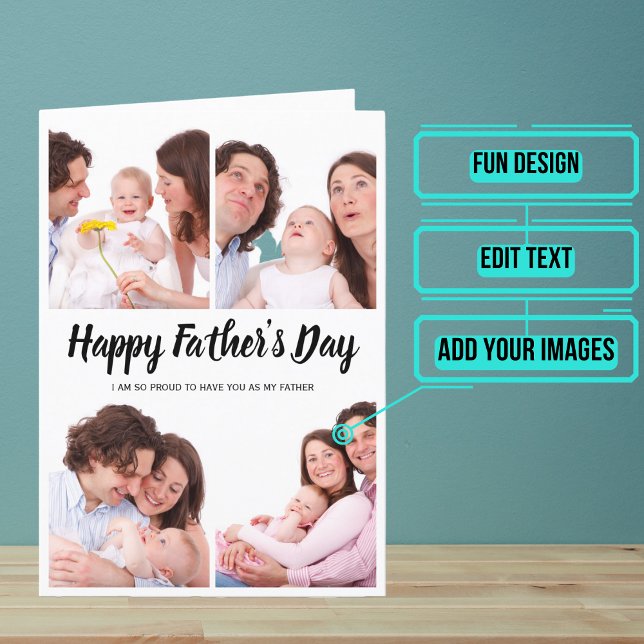 Photo Collage Father's Day Card (Give dad this extra special card on Father's Day that let's you add a collage of fun photos.)