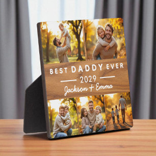 Photo Collage Father's Day Wood Best Daddy Ever Plaque