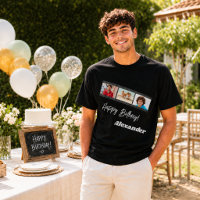 Photo collage film name birthday guy black