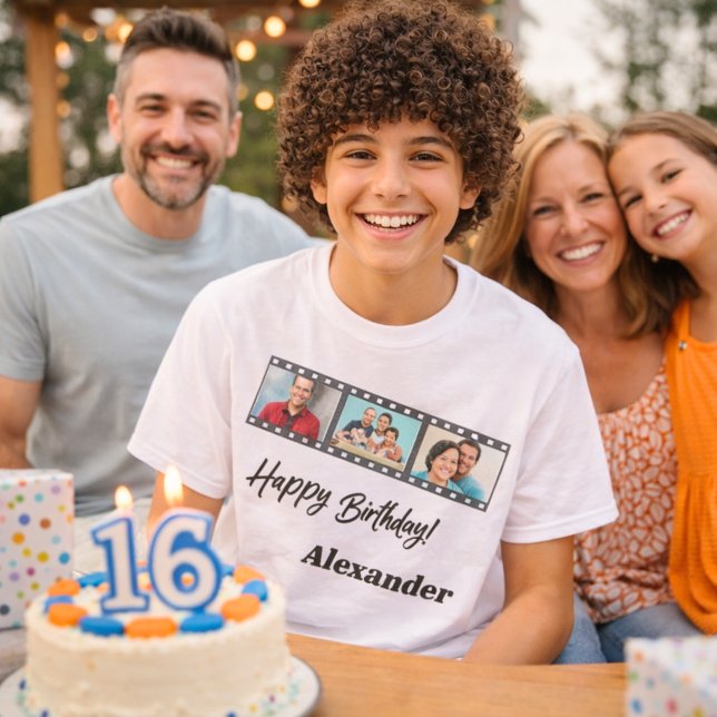 Photo collage film name birthday guy T-Shirt (Creator Uploaded)
