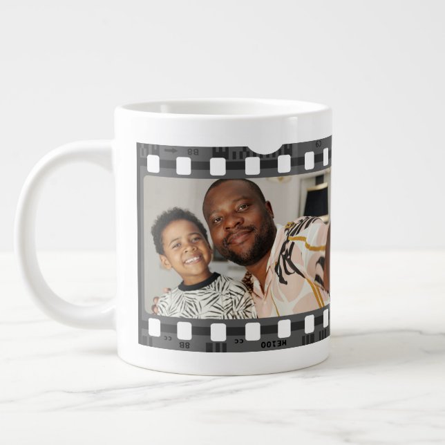 Photo Collage Film Strip Personalised DIY Custom Large Coffee Mug (Left)