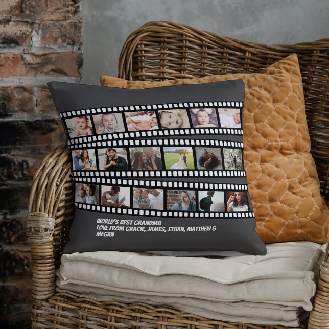 Photo Collage Film Strip Personalized DIY Custom Cushion (Creator Uploaded)
