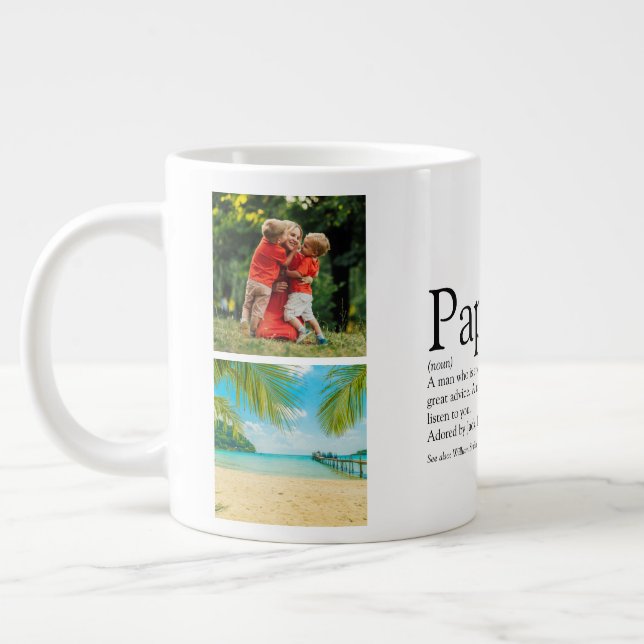 Photo Collage Fun Cool Dad Daddy Father Definition Large Coffee Mug (Left)