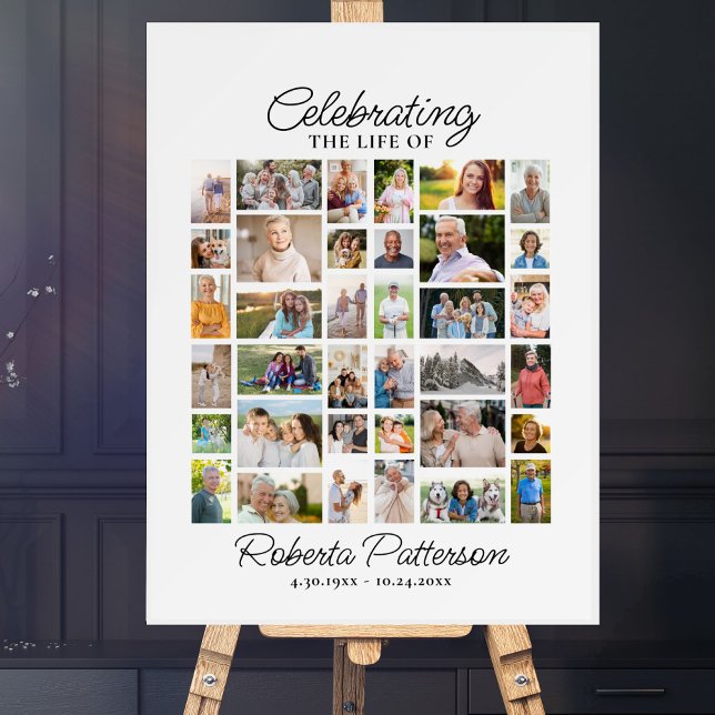 Photo Collage Funeral Celebration of Life Welcome Poster (Creator Uploaded)