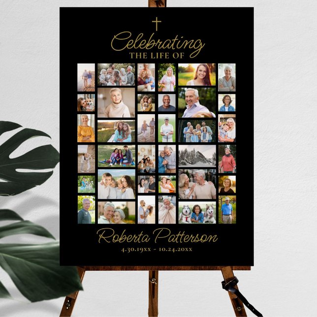 Photo Collage Funeral Celebration of Life Welcome Poster (Creator Uploaded)
