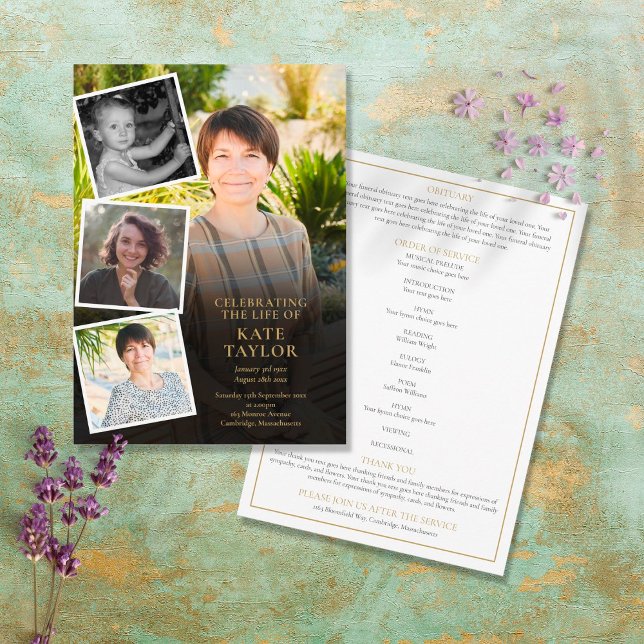 Photo Collage Funeral Memorial Order Of Service Programme (Creator Uploaded)