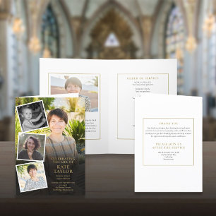 Photo Collage Funeral Order Of Service Folded Programme