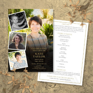 Photo Collage Funeral  Order Of Service Program Invitation