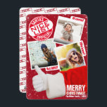 Photo Collage | Funny Thumbs Up Santa Christmas Holiday Card<br><div class="desc">Share your confirmed nice status with an adorably cute Christmas photo card with Santa himself giving your photos the thumbs up. There is a huge stamp of approval in the top left of this funny three-photo holiday greeting card. This one has fun quips on the file photos and a huge...</div>