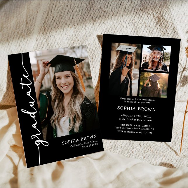 Photo Collage Graduate Graduation Party Invitation (Creator Uploaded)
