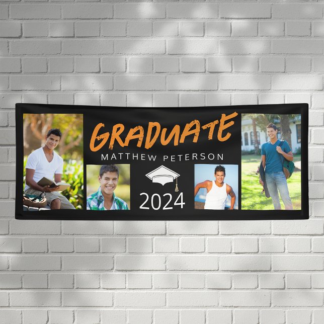 Photo Collage Graduate Grunge Class of 2024 Banner (Creator Uploaded)